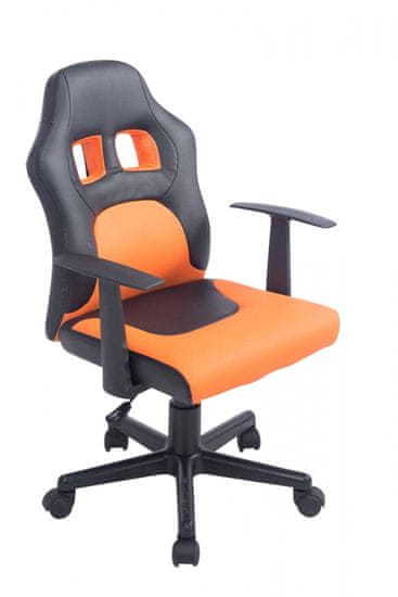 BHM Germany Gyermek irodai szék Fun, műbőr, fekete/narancssárga