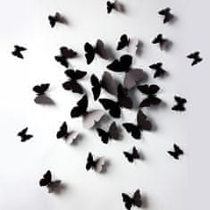 IZMAEL Pillangók falimatrica 12db - Fekete