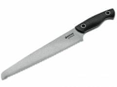 Böker Manufaktur 130281 Saga kenyérvágó kés 23,5 cm, Stonewash, fekete, G10