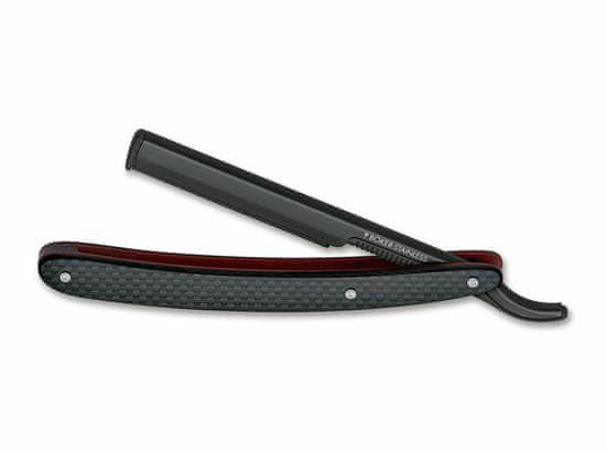 Böker 140909 Barberette Black & Red borotva, fekete, rozsdamentes acél, szénszálas