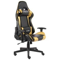 Greatstore aranyszínű PVC forgó gamer szék