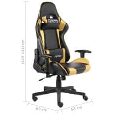 Vidaxl aranyszínű PVC forgó gamer szék 20492