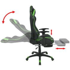 Greatstore zöld dönthető versenyautó ülés alakú irodai szék lábtartóval