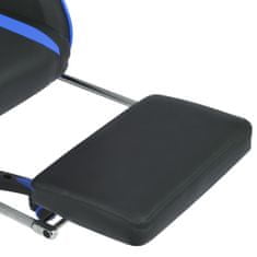Greatstore kék dönthető versenyautó ülés alakú irodai szék lábtartóval