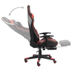 Greatstore piros PVC forgó gamer szék lábtartóval