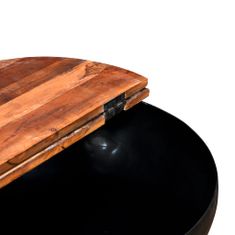 shumee 2 db fekete, tál alakú újrahasznosított fa dohányzóasztal