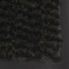 Greatstore 2 db fekete négyszögletes bolyhos szennyfogó szőnyeg 40 x 60 cm