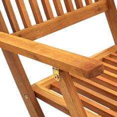 shumee 2 db tömör akácfa összecsukható kültéri szék