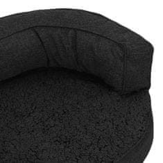 Vidaxl fekete ergonomikus vászonhatású gyapjú kutyaágymatrac 75x53 cm 171311