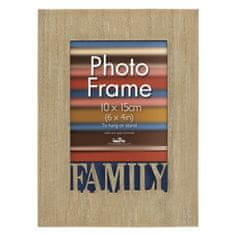 Innova Fa fotókeret 10x15 cm, faragott részletekkel Family