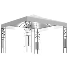 Greatstore fehér pavilon LED fényfüzérrel 3 x 3 m