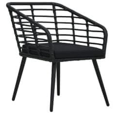 shumee 2 db fekete polyrattan kerti szék párnával