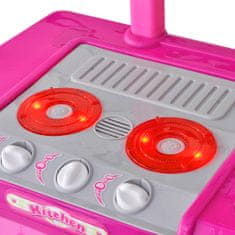 Greatstore Gyerek játékkonyha fény és hangeffektussal rózsaszín
