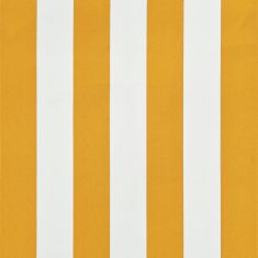 Vidaxl feltekerhető sárga és fehér napellenző 300 x 150 cm 143755