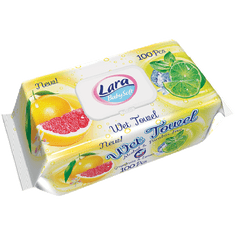 LARA nedves törlőkendők 100 db Clip Grapefruit & Lemon