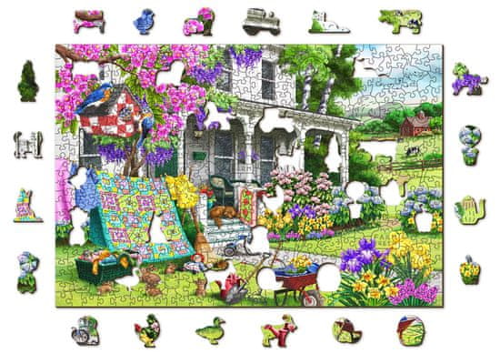 Wooden city Fa puzzle Country Garden 2 az 1-ben, 505 darab ECO
