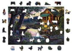 Wooden city Fa puzzle Est a tóparti házban 2 az 1-ben, 505 db ECO