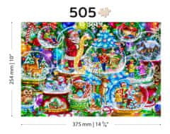 Wooden city Fa puzzle karácsonyi hóvirág 2 az 1-ben, 505 darab ECO