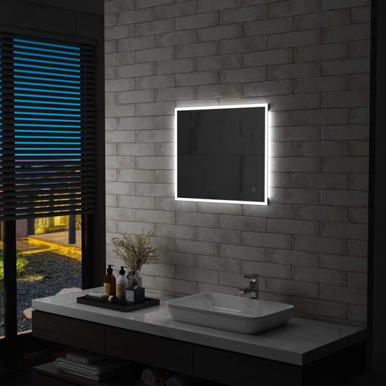 shumee LED-es fürdőszobai falitükör érintésérzékelővel 60 x 50 cm