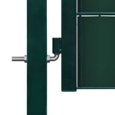 shumee zöld PVC és acél kerítéskapu 100 x 124 cm 