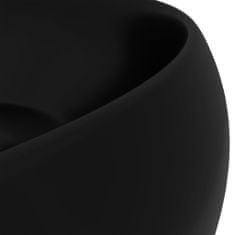Greatstore kerek matt fekete kerámia luxus mosdókagyló 40 x 15 cm