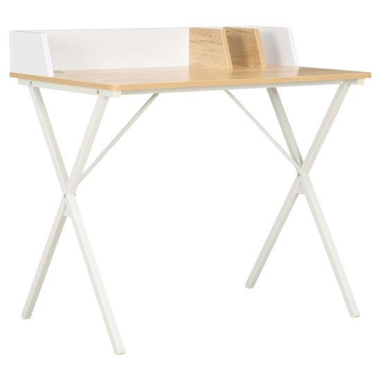 shumee fehér és természetes színű íróasztal 80 x 50 x 84 cm