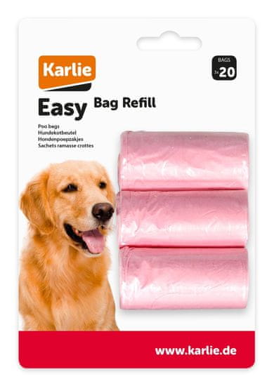 Karlie zacskók kutyaürülékhez rózsaszín 3x20db