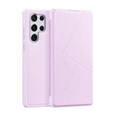 Dux Ducis Skin X bőr könyvtok Samsung Galaxy S22 Ultra, rózsaszín