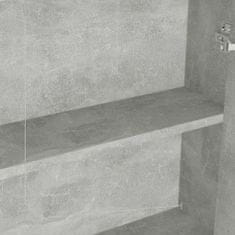 Vidaxl betonszürke MDF tükrös fürdőszobaszekrény 60 x 15 x 75 cm 331528