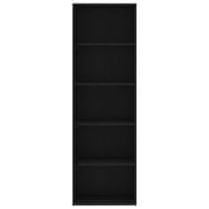 shumee 5-szintes fekete forgácslap könyvszekrény 60 x 30 x 189 cm