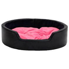 Vidaxl fekete-rózsaszín plüss és műbőr kutyaágy 99 x 89 x 21 cm 171276