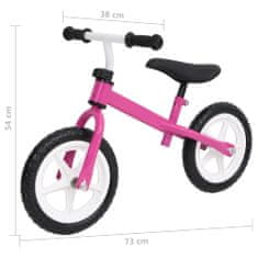 Vidaxl rózsaszín egyensúlykerékpár 9,5"-es kerekekkel 93190