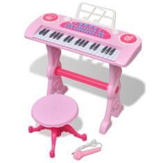 shumee Játék 37 billentyűs zongora székkel és mikrofonnal rózsaszín