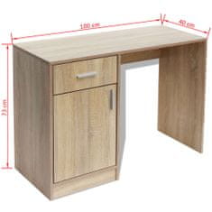 shumee 100x40x73 cm Tölgyfiókos íróasztal