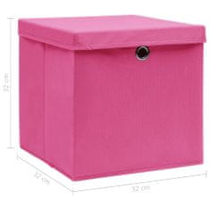shumee 10 db rózsaszín szövet tárolódoboz fedéllel 32 x 32 x 32 cm