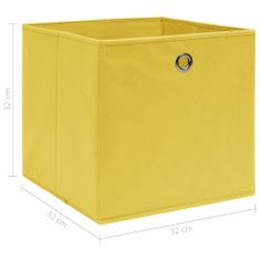 Greatstore 10 db sárga szövet tárolódoboz 32 x 32 x 32 cm