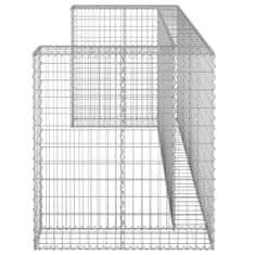 Greatstore horganyzott acél gabionfal szemeteskukákhoz 250 x 100 x 110 cm