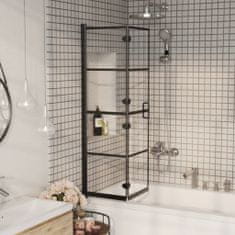 Greatstore fekete ESG zuhanykabin összecsukható ajtóval 80 x 140 cm