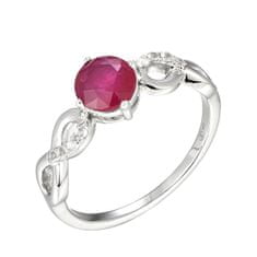 Brilio Silver Bájos ezüst gyűrű rubinnal Precious Stone ML00713H (Kerület 56 mm)