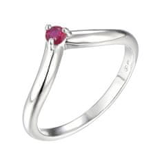 Brilio Silver Minimalista ezüst gyűrű rubinnal Precious Stone SR09001D (Kerület 56 mm)