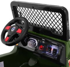 RAMIZ Erős Jeep típusú elektromos kisautó - zöld színben