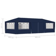 Greatstore kék rendezvénysátor oldalfalakkal 4 x 9 m 90 g/m²