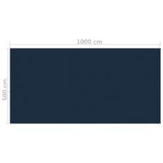 shumee fekete és kék napelemes lebegő PE medencefólia 1000 x 500 cm