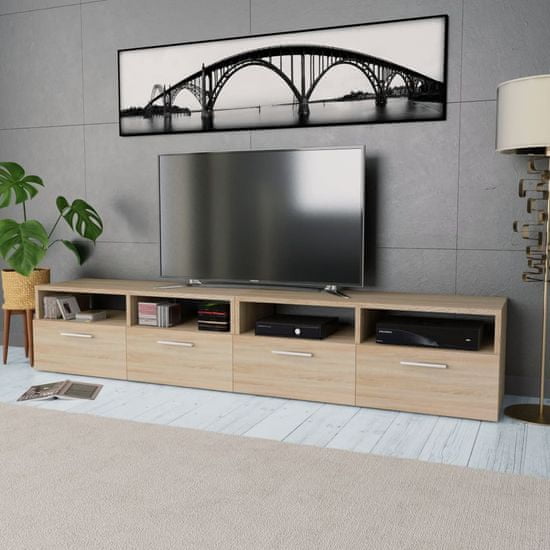 shumee 2 db tölgyfa színű faforgácslap TV szekrény 95 x 35 x 36 cm