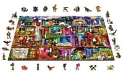 Wooden city Fából készült puzzle polc kincsvadászatról szóló könyvekkel 2 az 1-ben, 1010 darab ECO