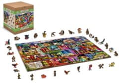 Wooden city Fából készült puzzle polc kincsvadászatról szóló könyvekkel 2 az 1-ben, 1010 darab ECO