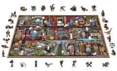 Wooden city Fa puzzle Polcok a múzeumban 2 az 1-ben, 1010 darab ECO