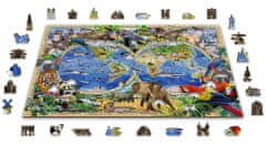 Wooden city Fából készült puzzle Az Animal Kingdom térképe 2 az 1-ben, 1010 darab ECO