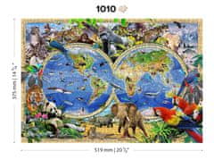 Wooden city Fából készült puzzle Az Animal Kingdom térképe 2 az 1-ben, 1010 darab ECO