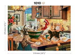 Wooden city Fa puzzle Nyughatatlan cicák a konyhában 2 az 1-ben, 1010 darab ECO